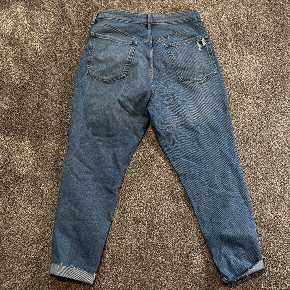 Women's OG Straight High Rise Distressed Jeans - Picture 2 of 4